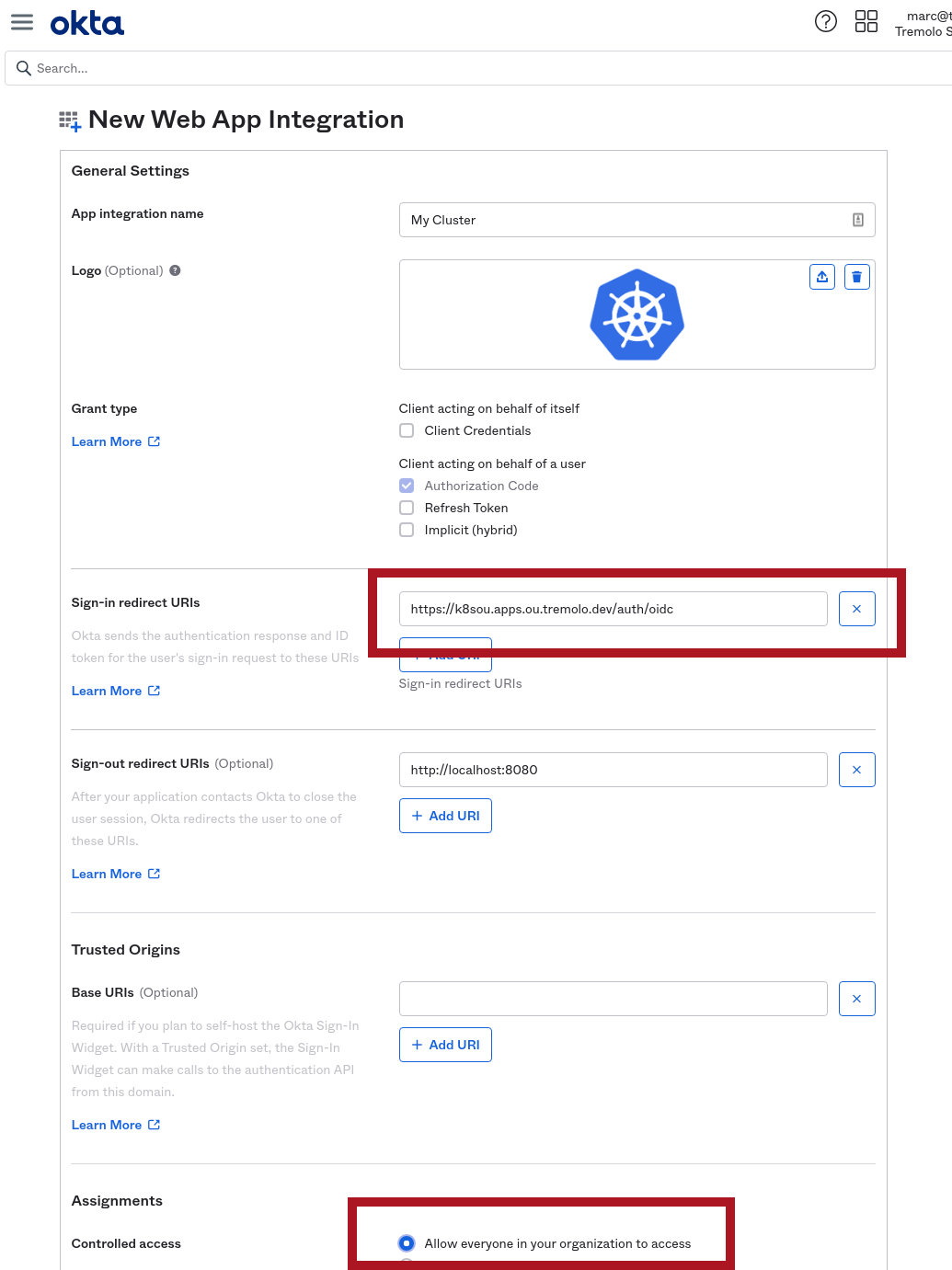 Okta Application Configuration 