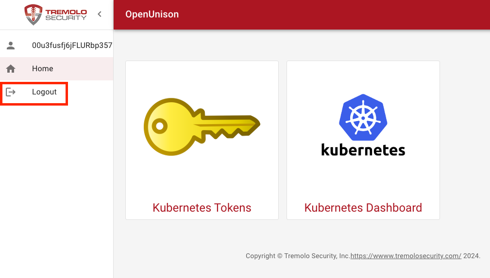 Kubernetes Tokens - Logout